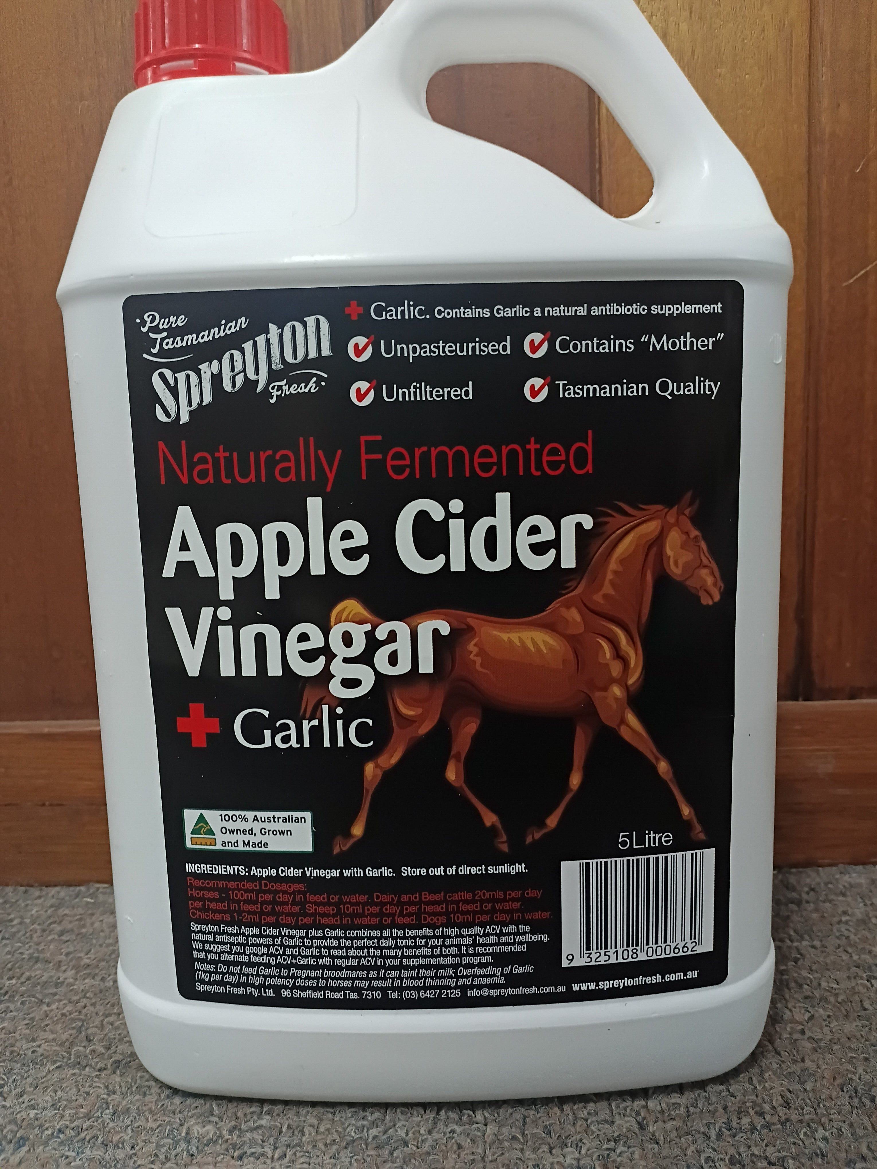 Spreyton Fresh Apple Cider Vinegar with GARLIC