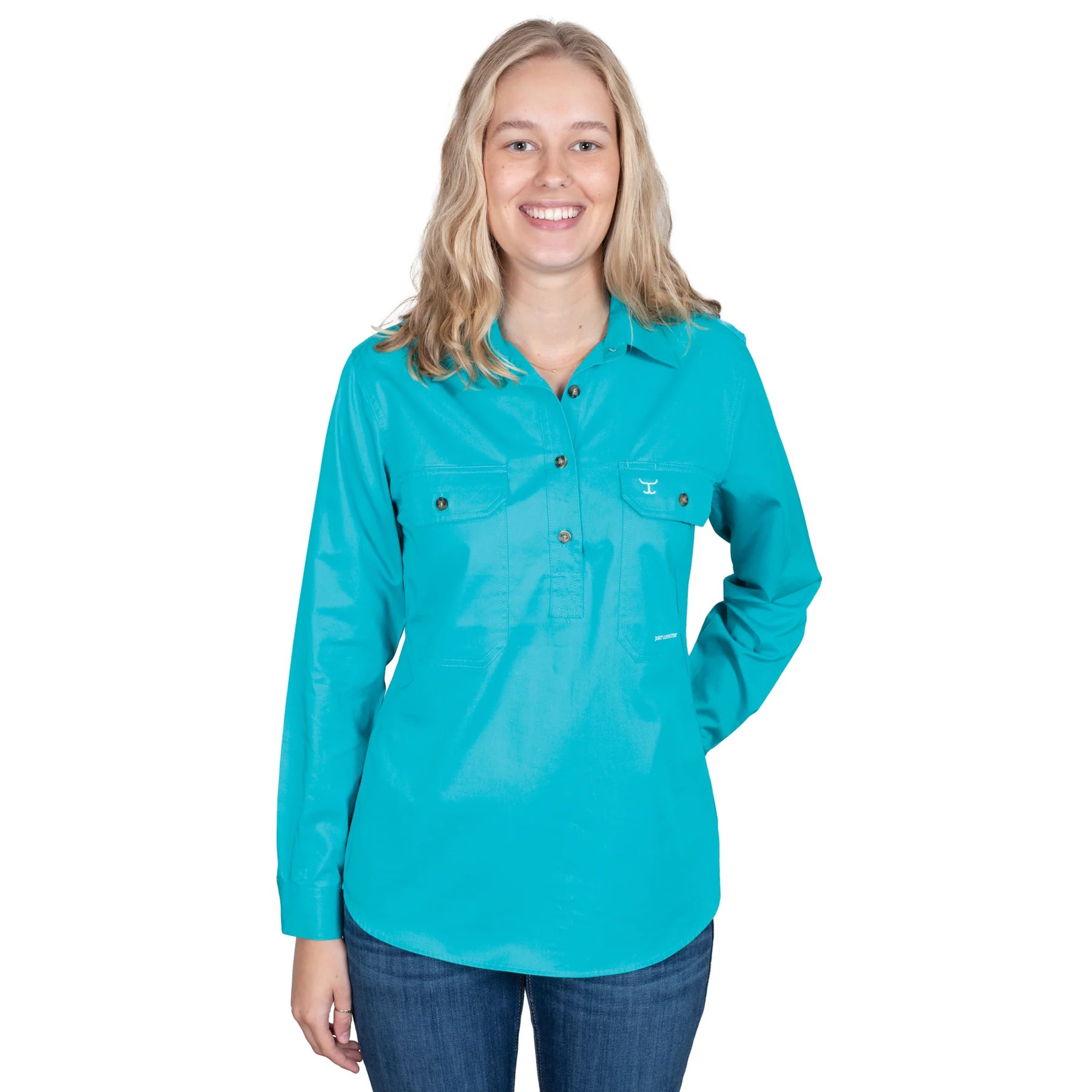 Just Country Womens Jahna Half Button Workshirt