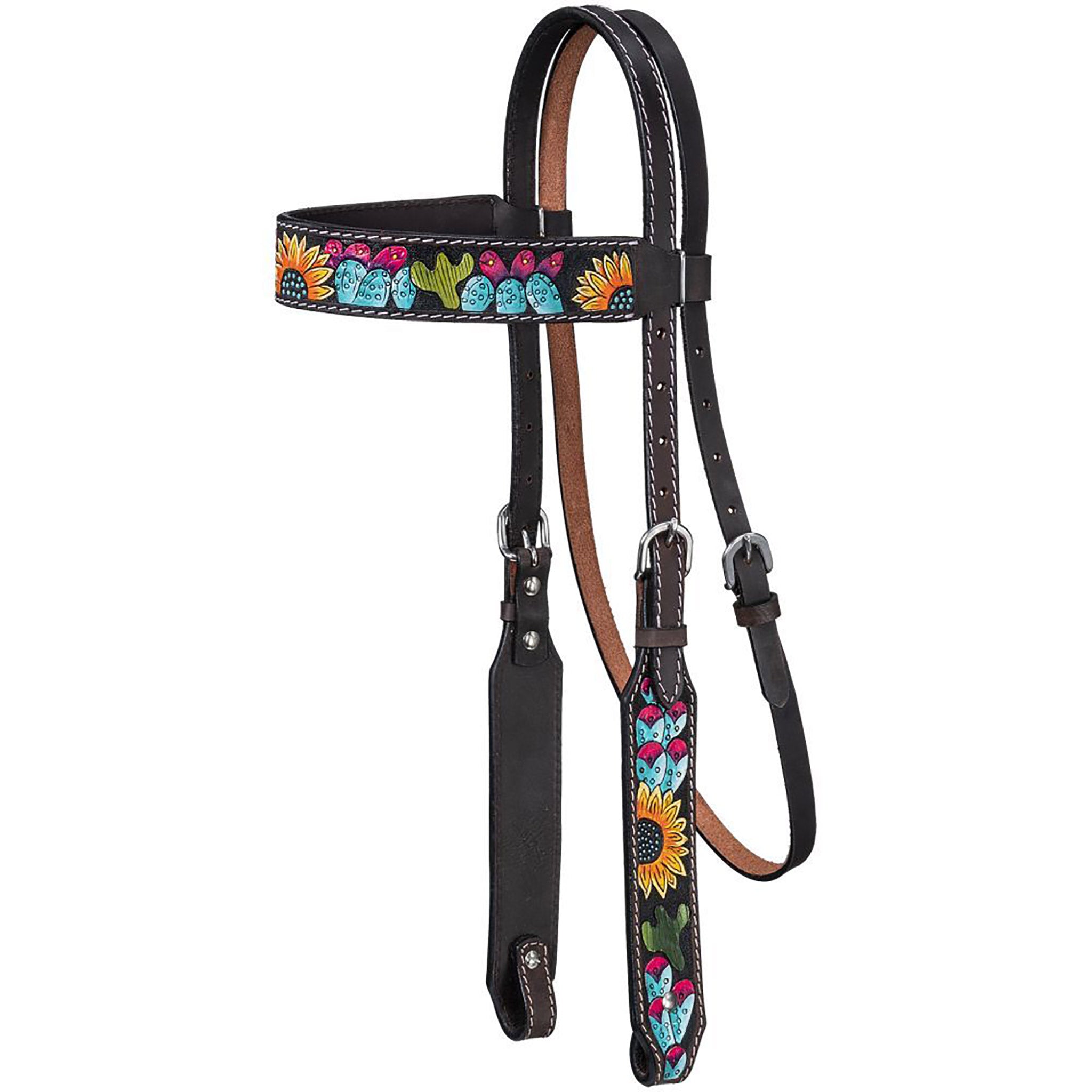 Royal King Sunflower & Cactus Browband Headstall