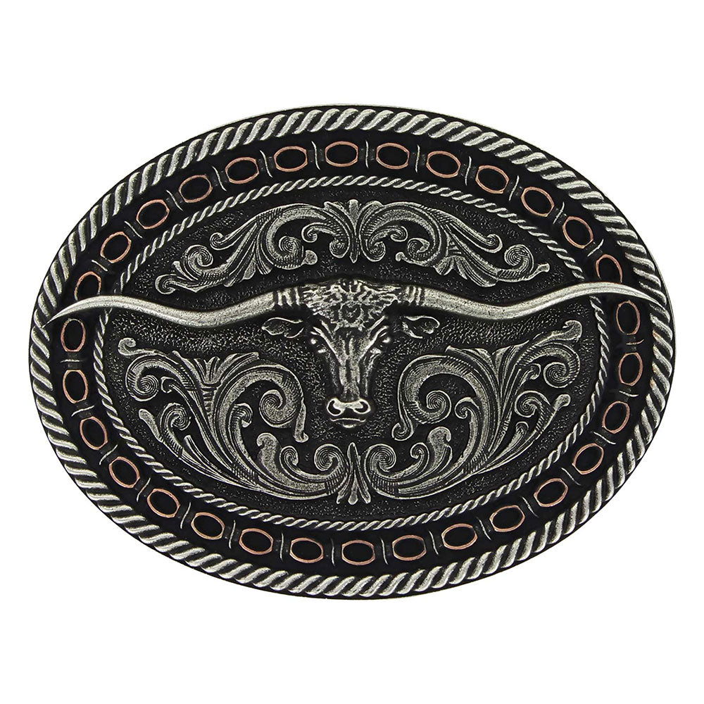 Montana Silversmiths Two Tone Longhorn Attitude Buckle