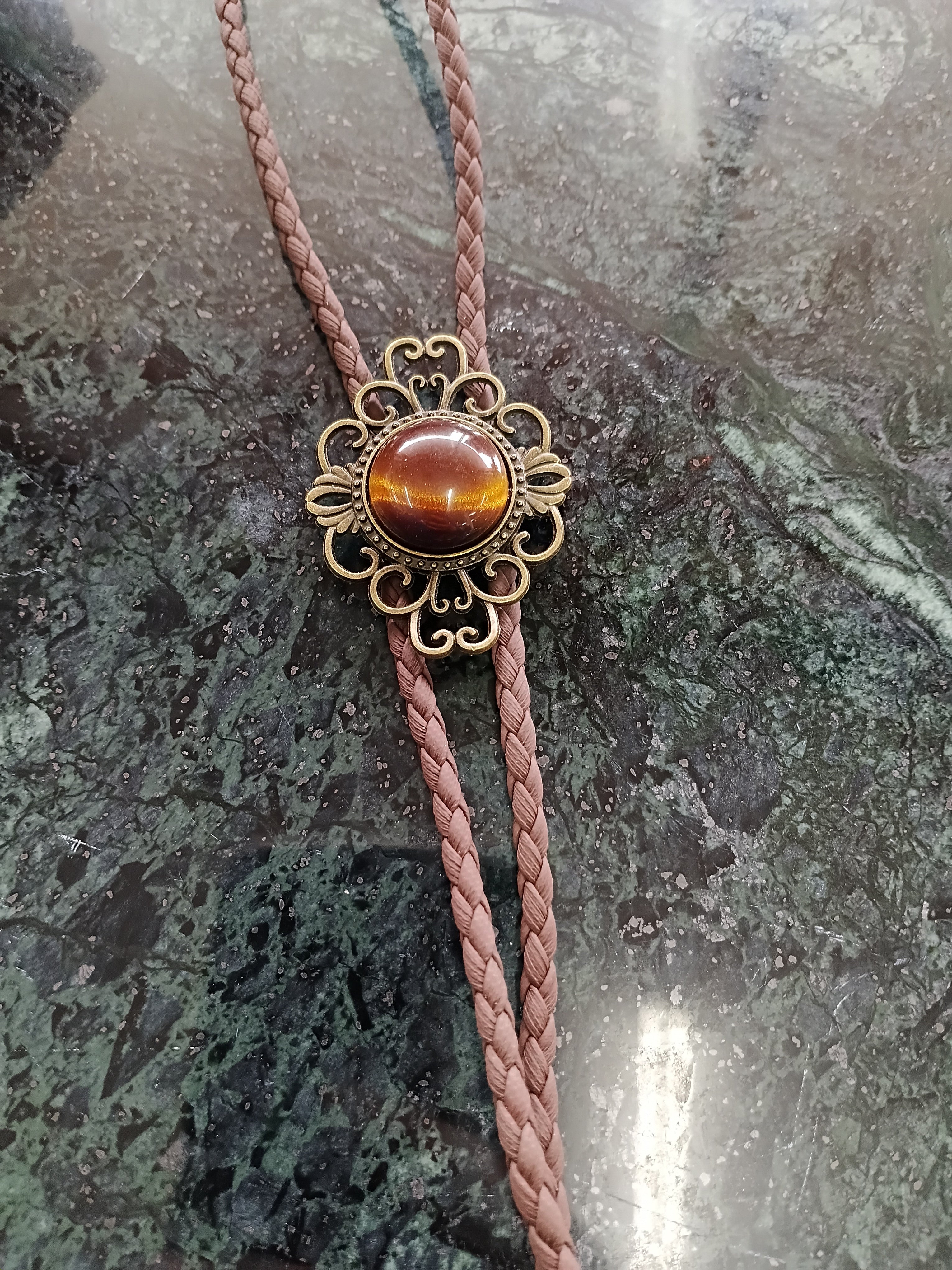 Cowgal Brown Cord Bolo Tie