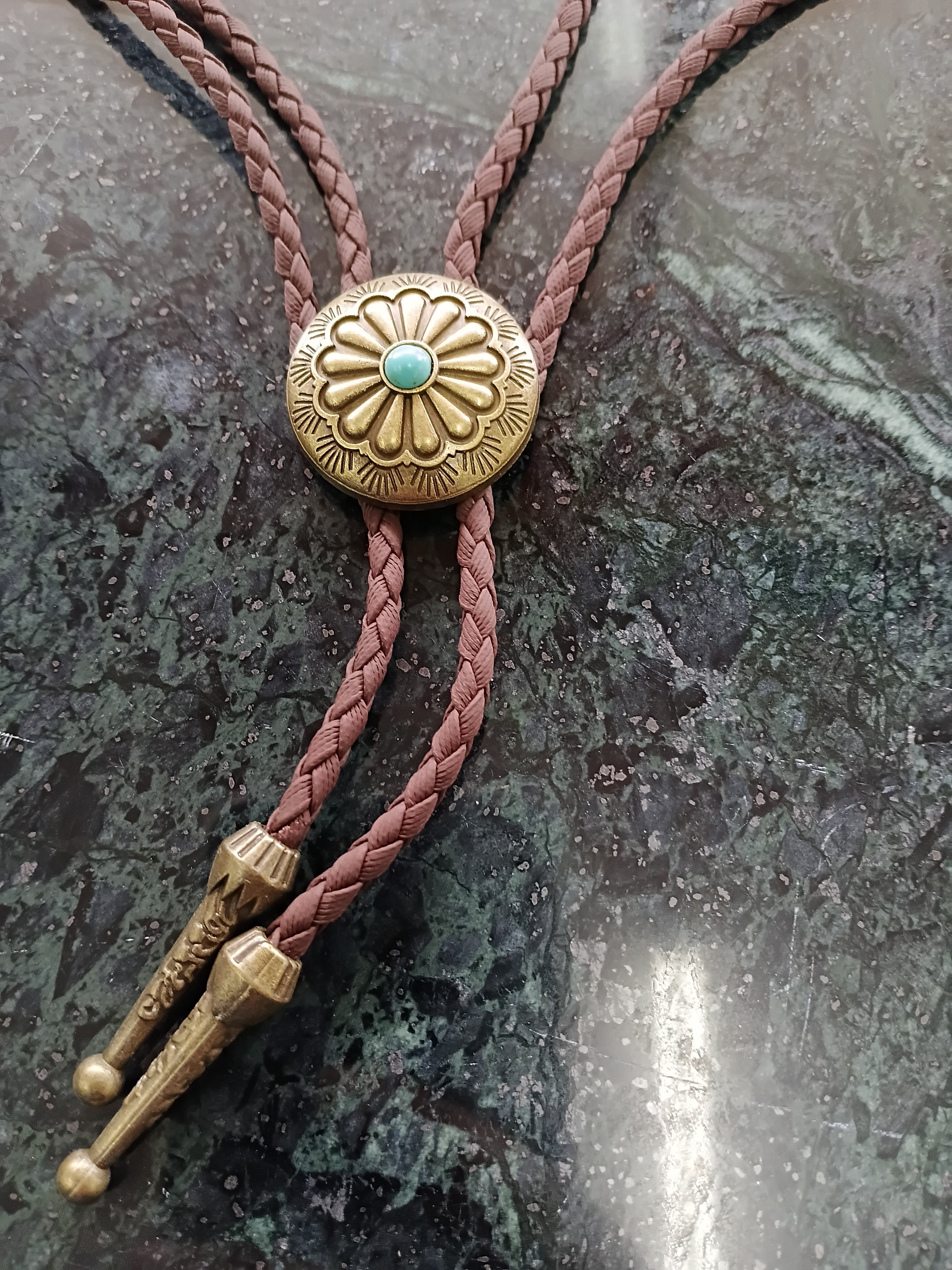 Cowgal Brown Cord Bolo Tie
