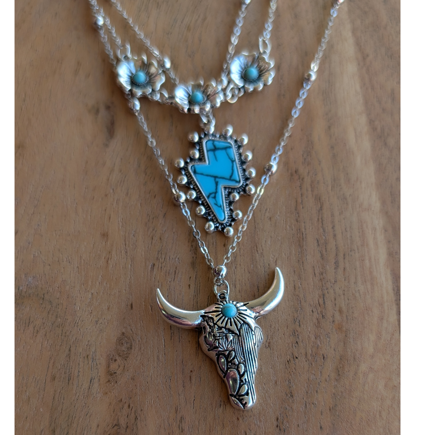 Cowgal Gifts Turquoise 3 Piece Necklace