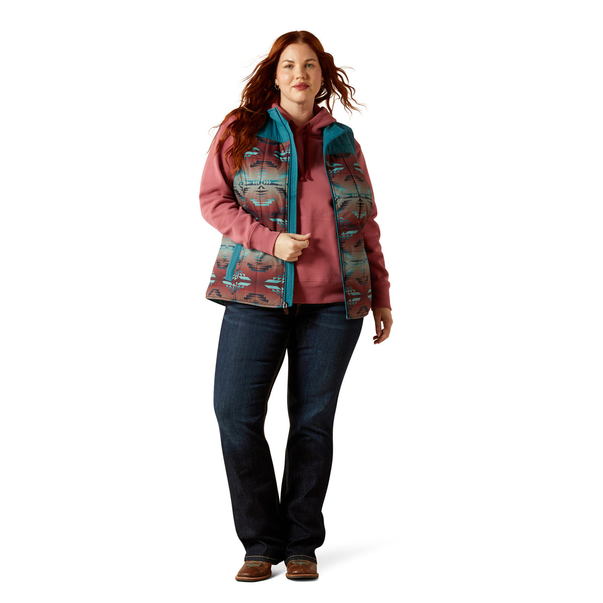 Ariat Womens Crius Insulated Vest - Dragonfly with Inez Blanket Print