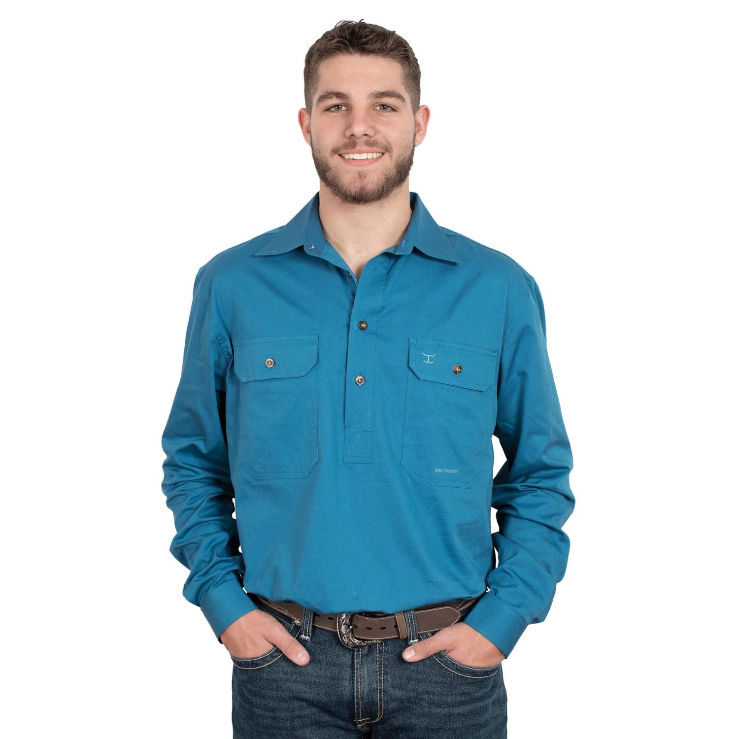 Just Country Mens Cameron 1/2 Button Workshirt