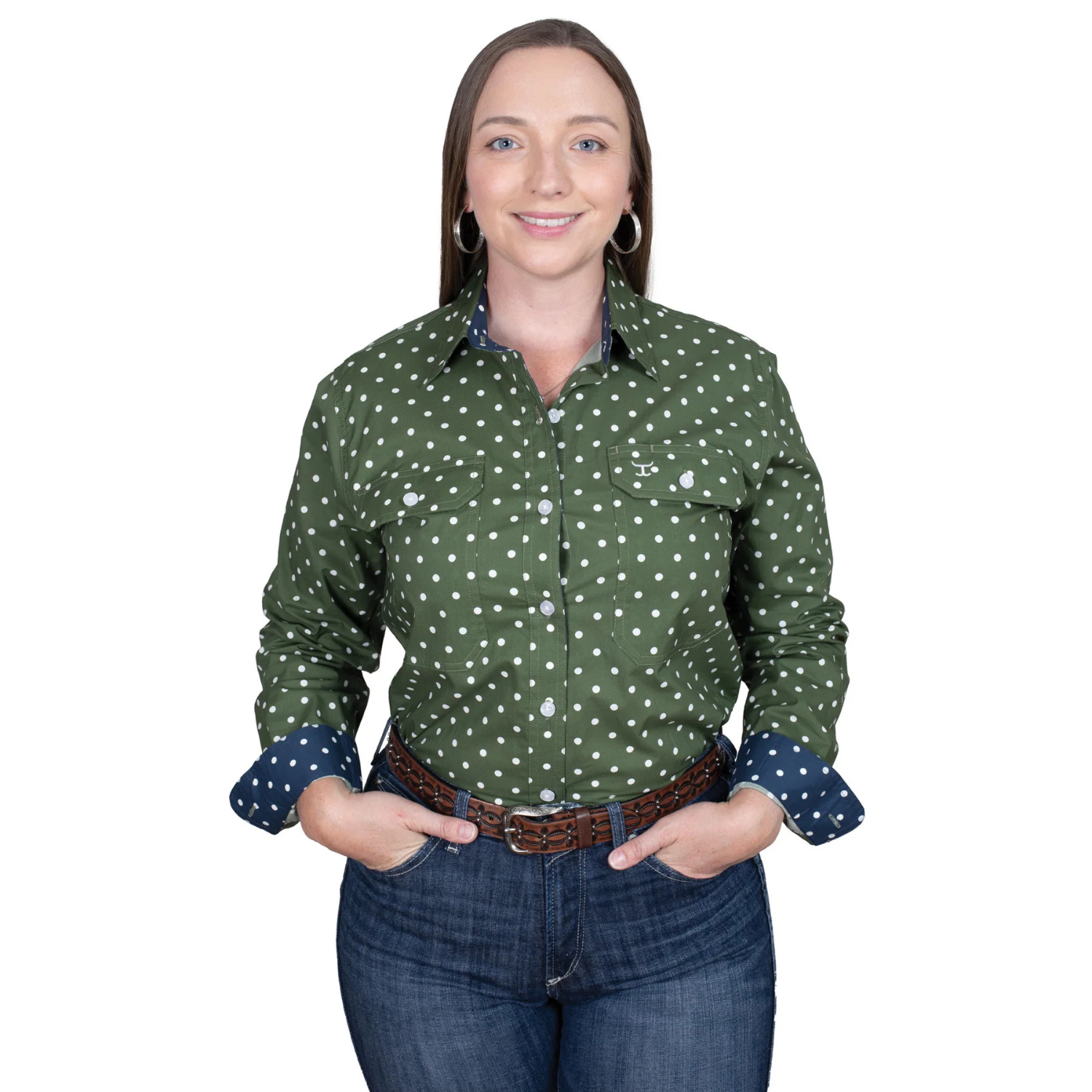 Just Country Women Abbey Full Button Print Workshirt