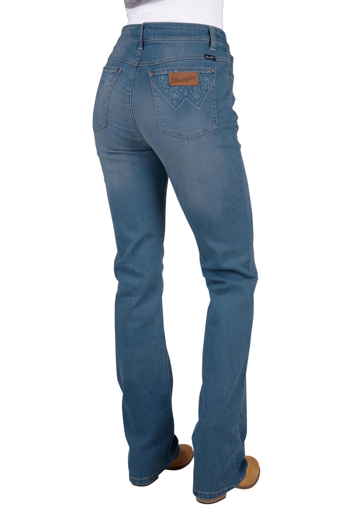Wrangler Womens Paige High Rise Jeans Faded Sky