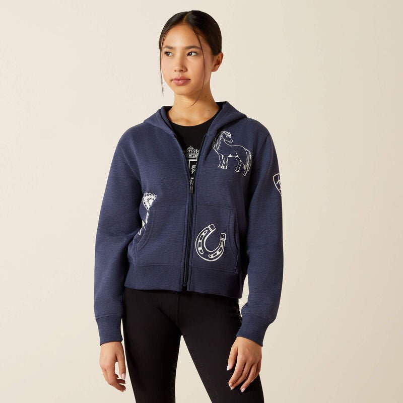 Ariat Girls Spiffy Full Zip Sweatshirt - Saddleworld Devonport