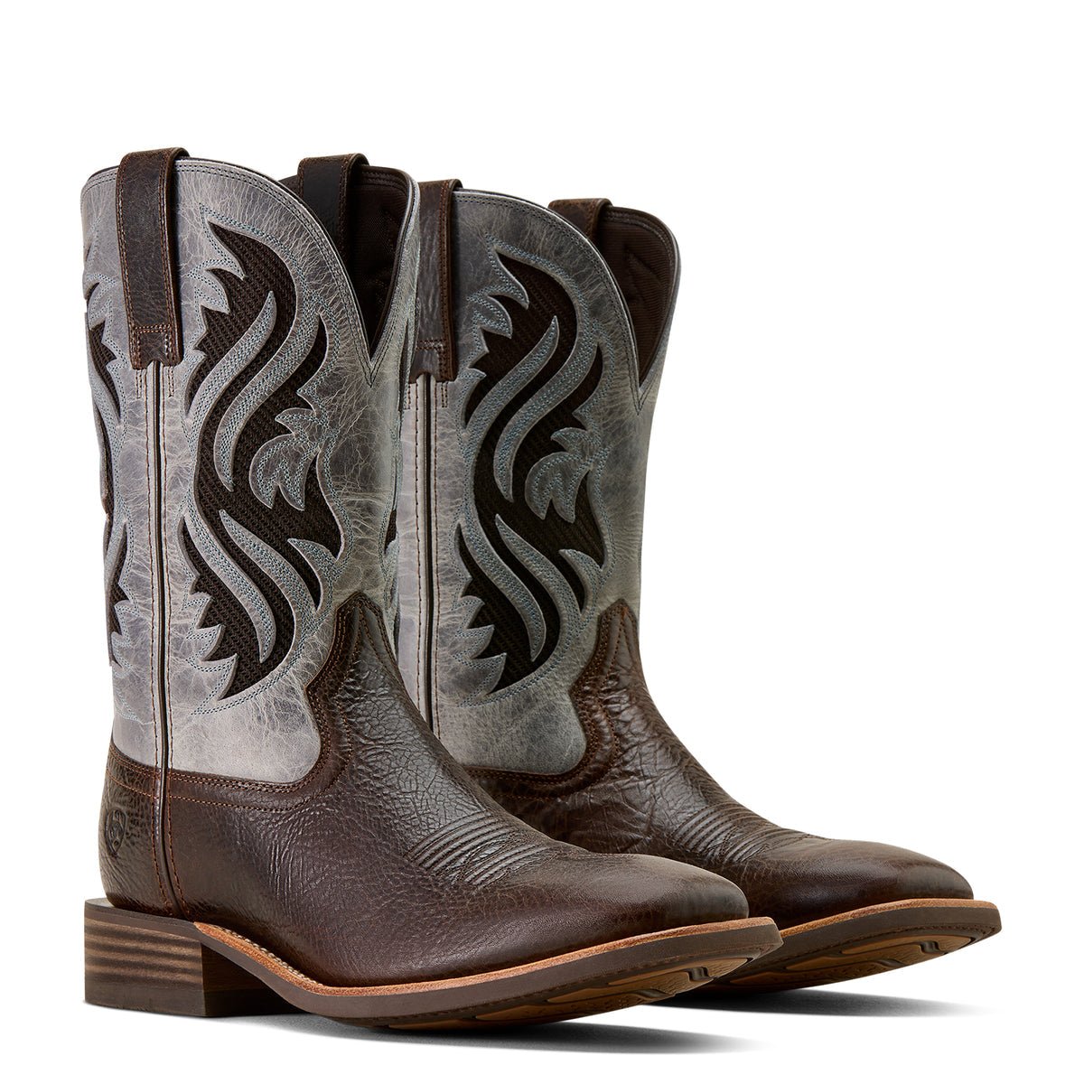 Ariat Mens Kanyon Toughstock Venttek Wide Square Toe Boots - thunder Brown / Glacier Blue - Saddleworld Devonport
