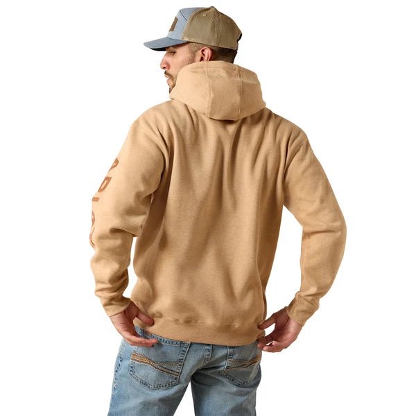 Ariat Mens Logo Hoodie - Tan Heather - Saddleworld Devonport