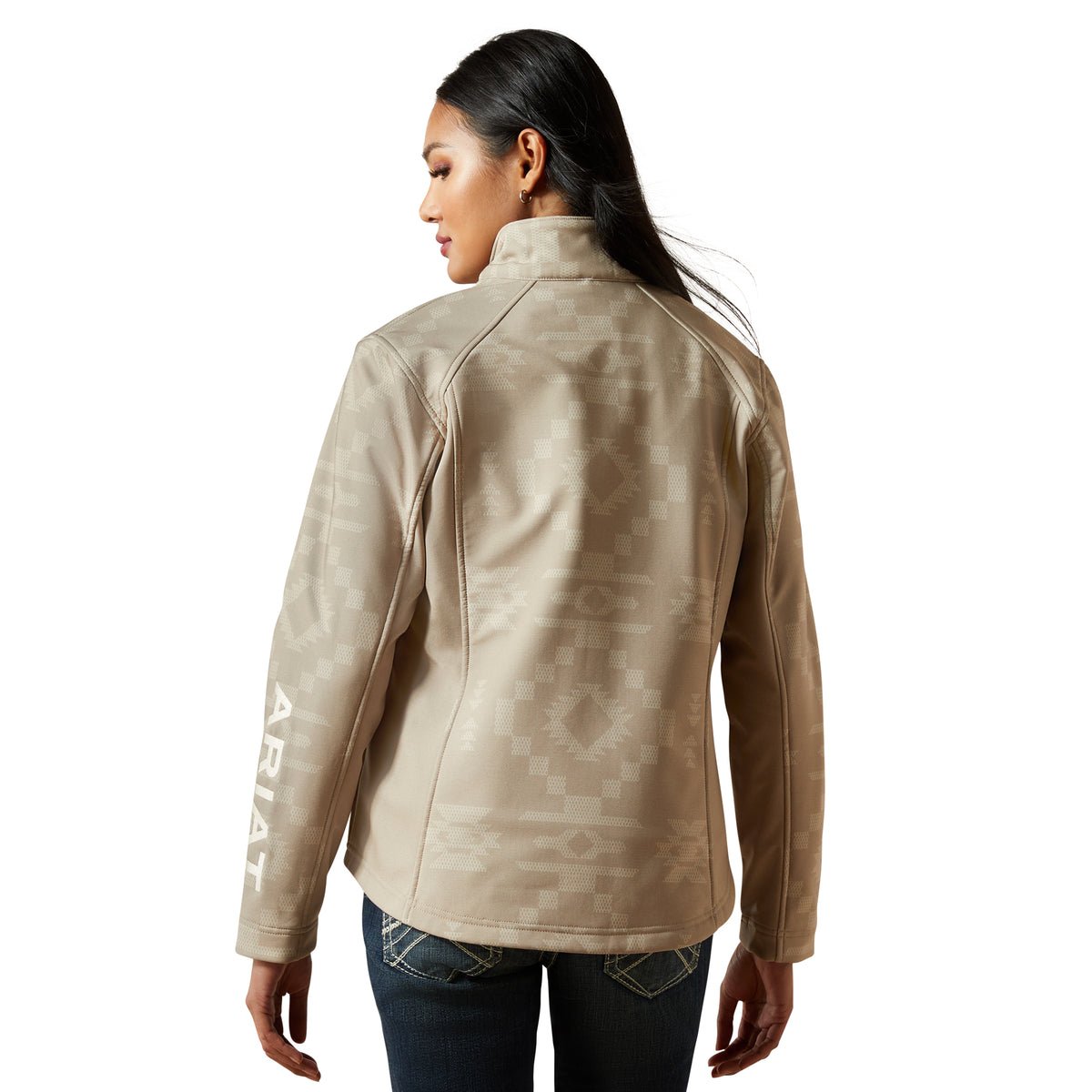 Ariat Womens Logo Softshell Print Jacket - Cross Stitch - Saddleworld Devonport
