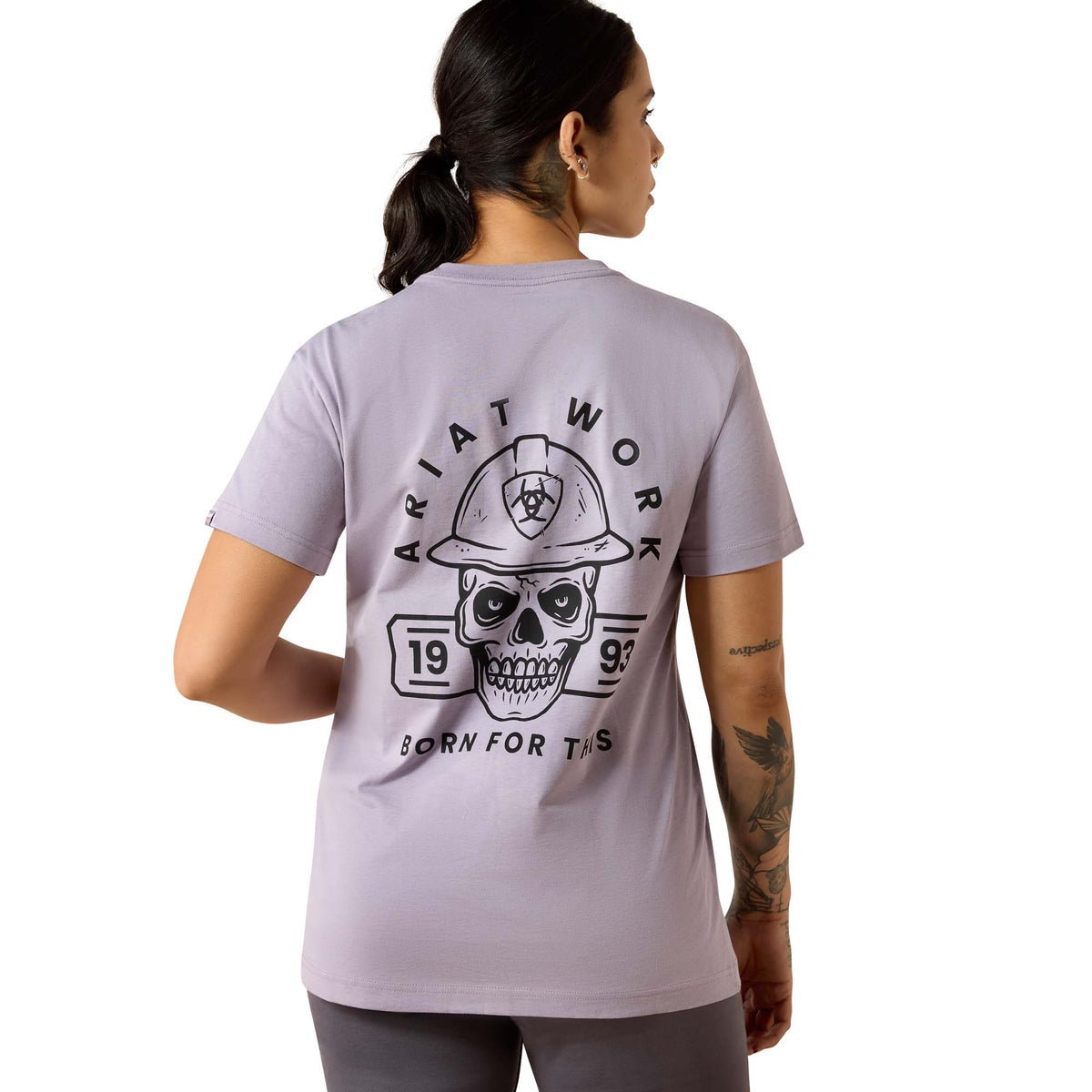 Ariat Womens Rebar Cotton Strong Hardhead Short Sleeve Tee - Purple Ash - Saddleworld Devonport