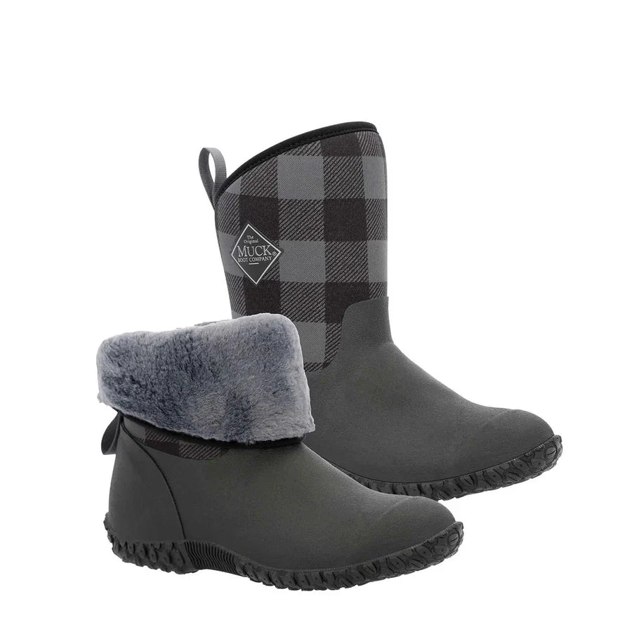 Muck Boot Muckster 11 Fleece Women Mid Plaid Black