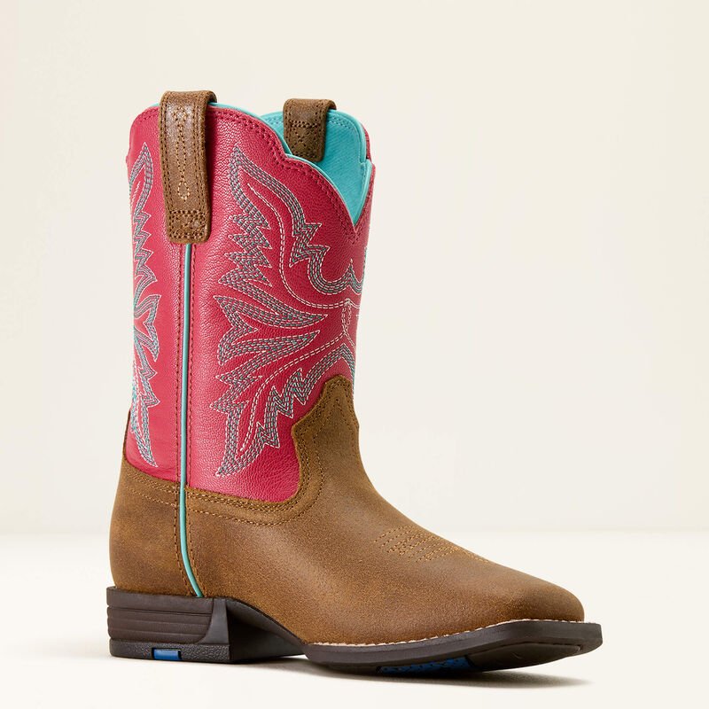 Kids Westwood Western Boot - Wicker/Hot Pink - Saddleworld Devonport