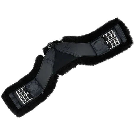 Total Saddle Fit StretchTec Dressage Girth - Black with Black Fleece Liner
