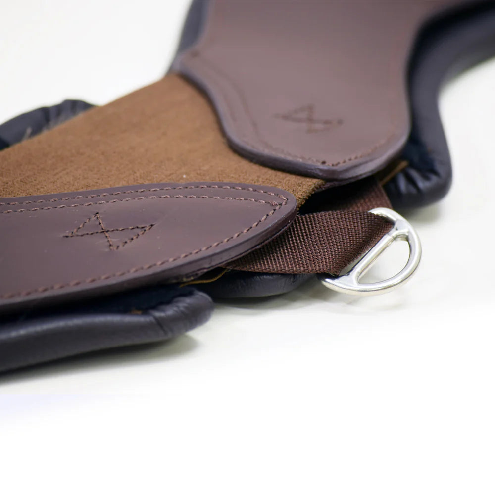 Total Saddle Fit StretchTec English Girth - Brown with Brown Leather Liner