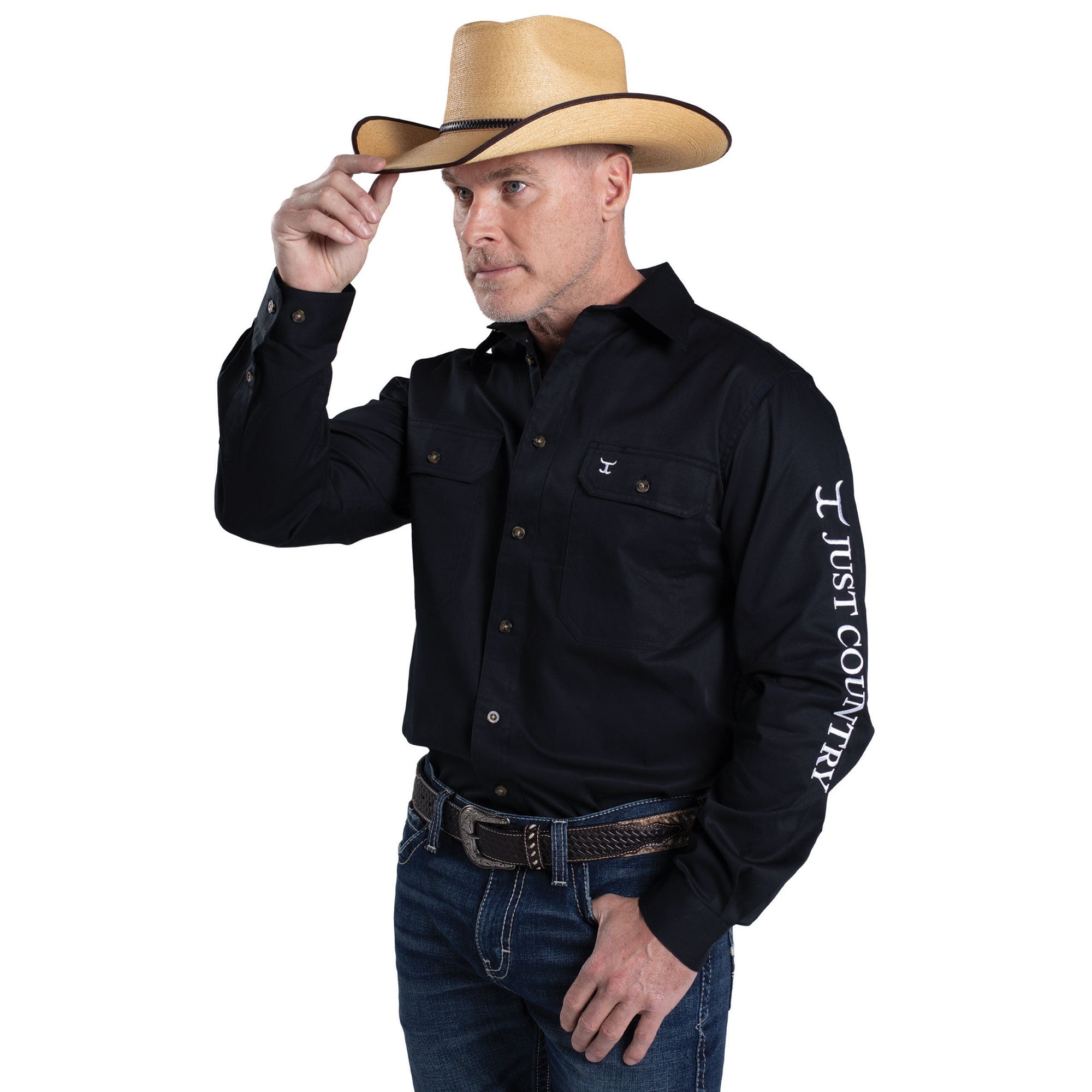 Just Country Mens Evan Embroidered Workshirt