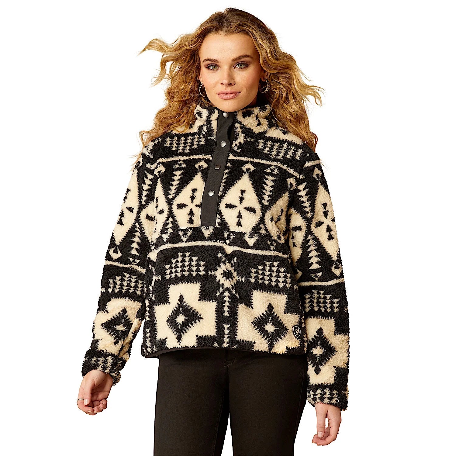 Ariat Womens Berber Snap Front Sweatshirt Winslow Southwest Print