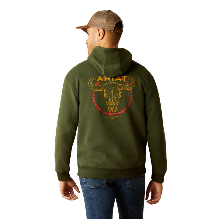 Ariat Mens Barbwire Skull Hoodie