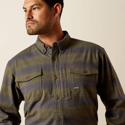 Ariat Mens Rebar Flannel Durastretch Long Sleeve Workshirt