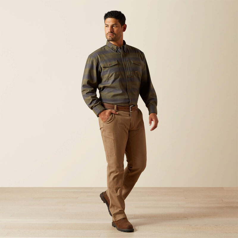 Ariat Mens Rebar Flannel Durastretch Long Sleeve Workshirt