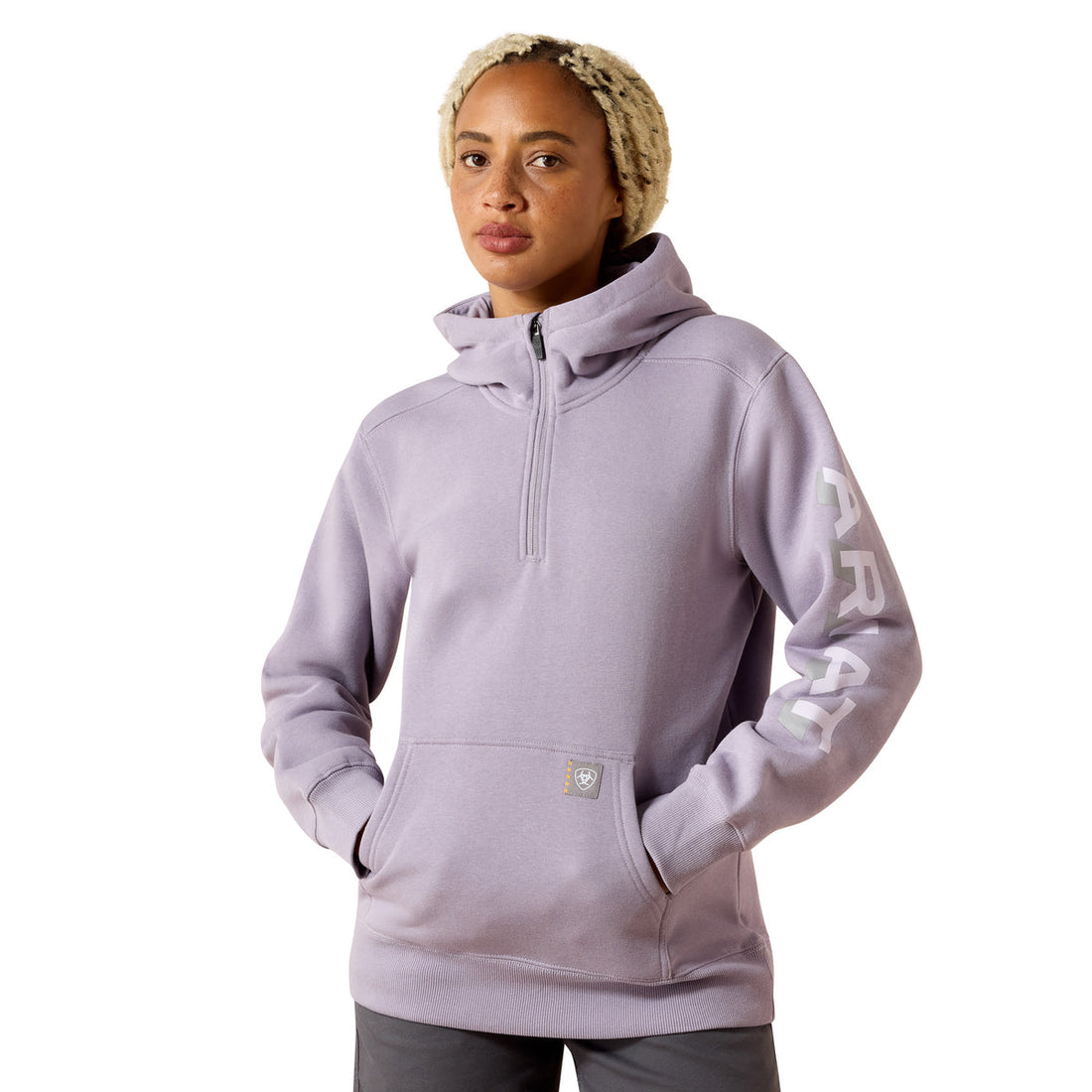Ariat Womens Rebar Lightweight Logo 1/2 Zip Hoodie