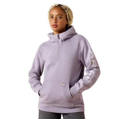 Ariat Womens Rebar Lightweight Logo 1/2 Zip Hoodie