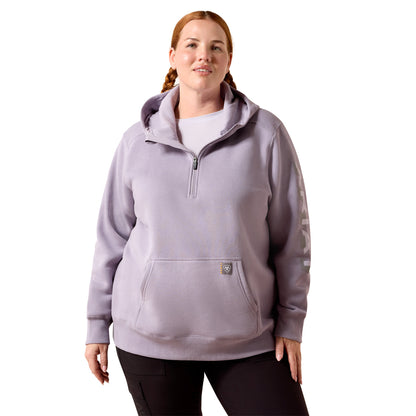 Ariat Womens Rebar Lightweight Logo 1/2 Zip Hoodie