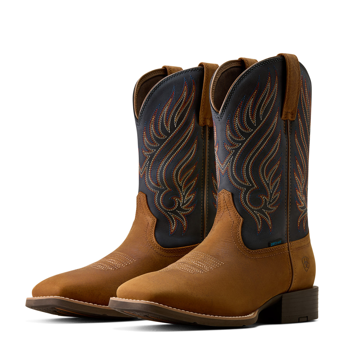 Ariat Mens SportRiggs h20 Wide Square Toe Boots - Tanbark / Blue Nights