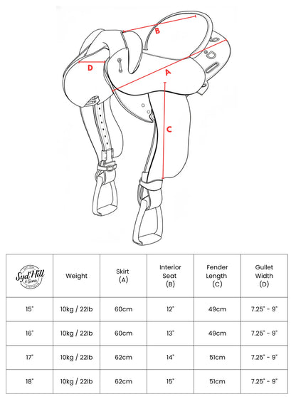 Syd Hill Gibson Adjustable Halfbreed Saddle