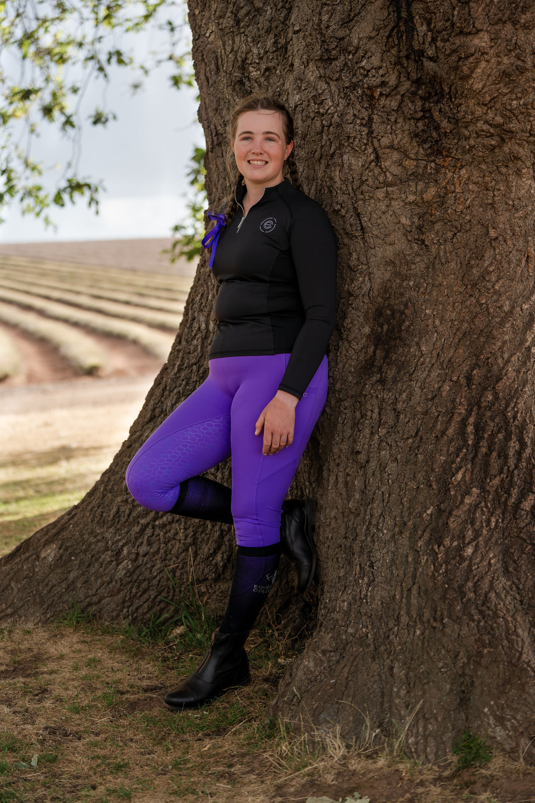 Equestrian Collective Honeycomb Technical Tights - Jewel