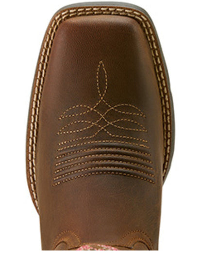 Ariat Womens Round Up Wide Square Toe Sassy Brown