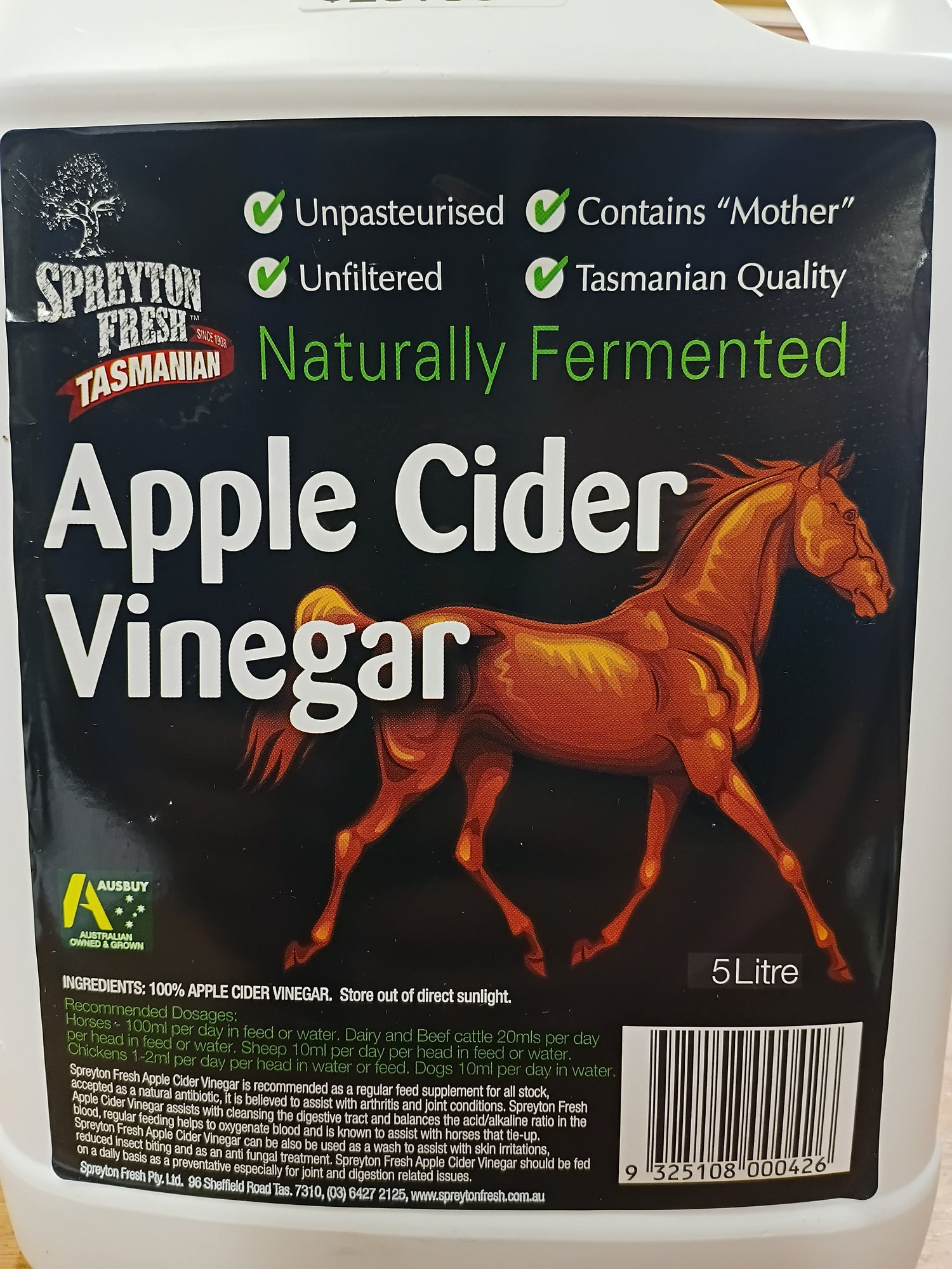 Spreyton Fresh Apple Cider Vinegar