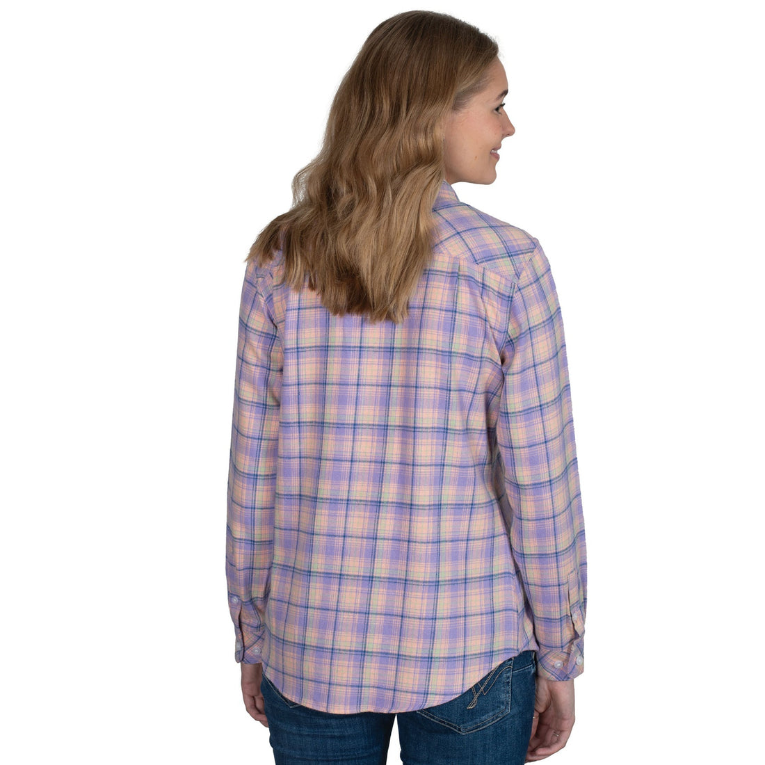 Just Country Womens Jahna Workshirt Flannel - Orchid/Peach
