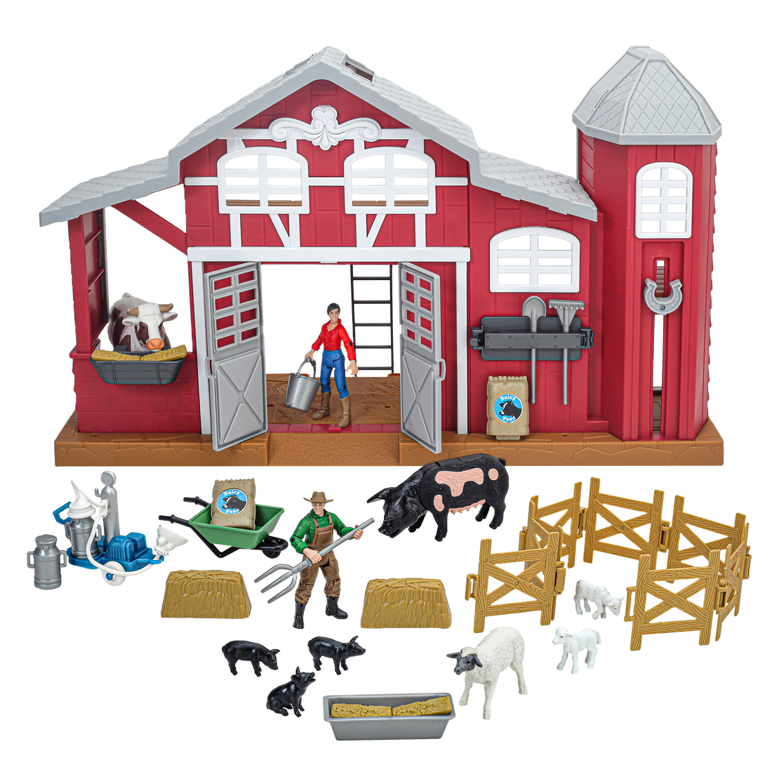 Big Country Toys 38 Piece Dairy Barn Play Set
