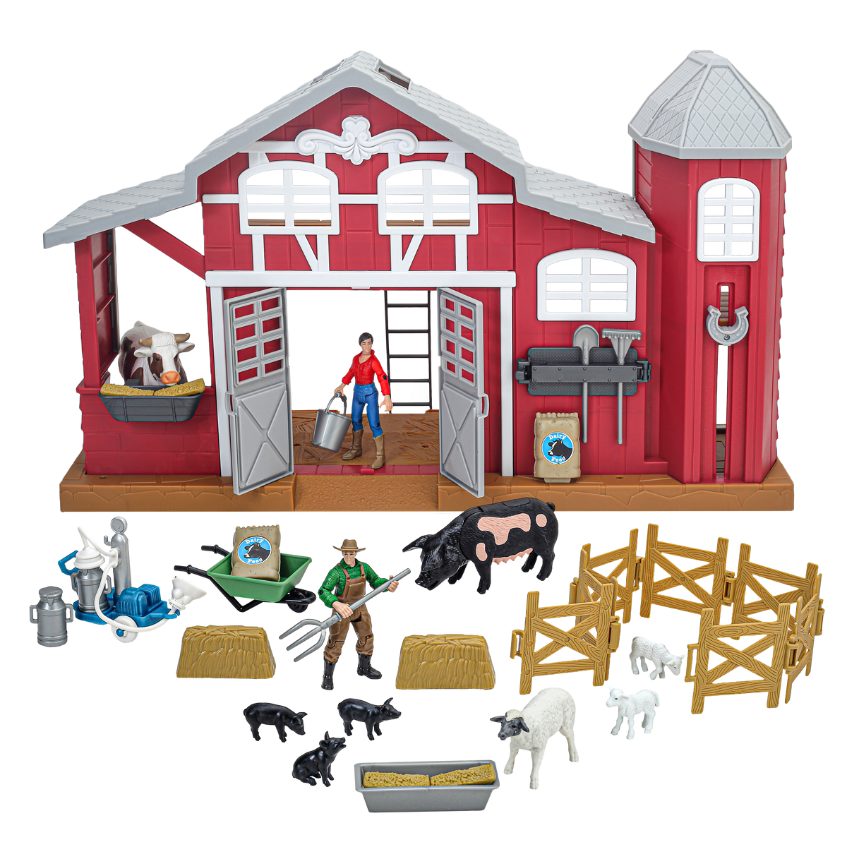 Big Country Toys 38 Piece Dairy Barn Play Set