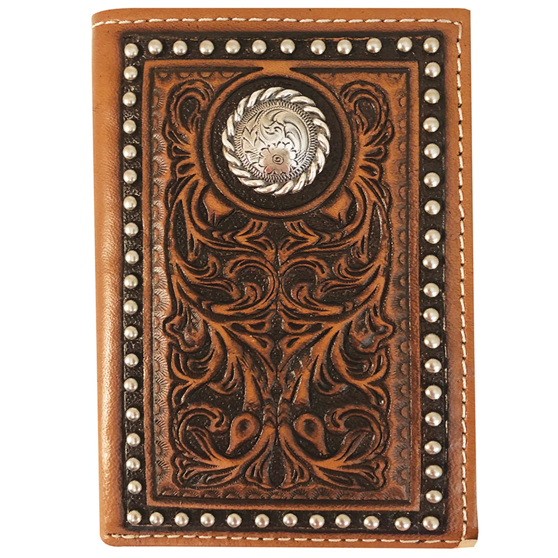 Roper Tri-Fold Tooled Leather