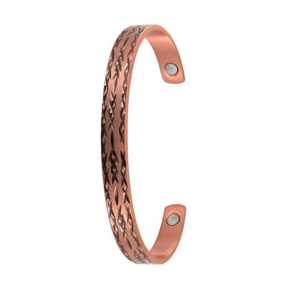 Barbed Pattern Copper Bangle