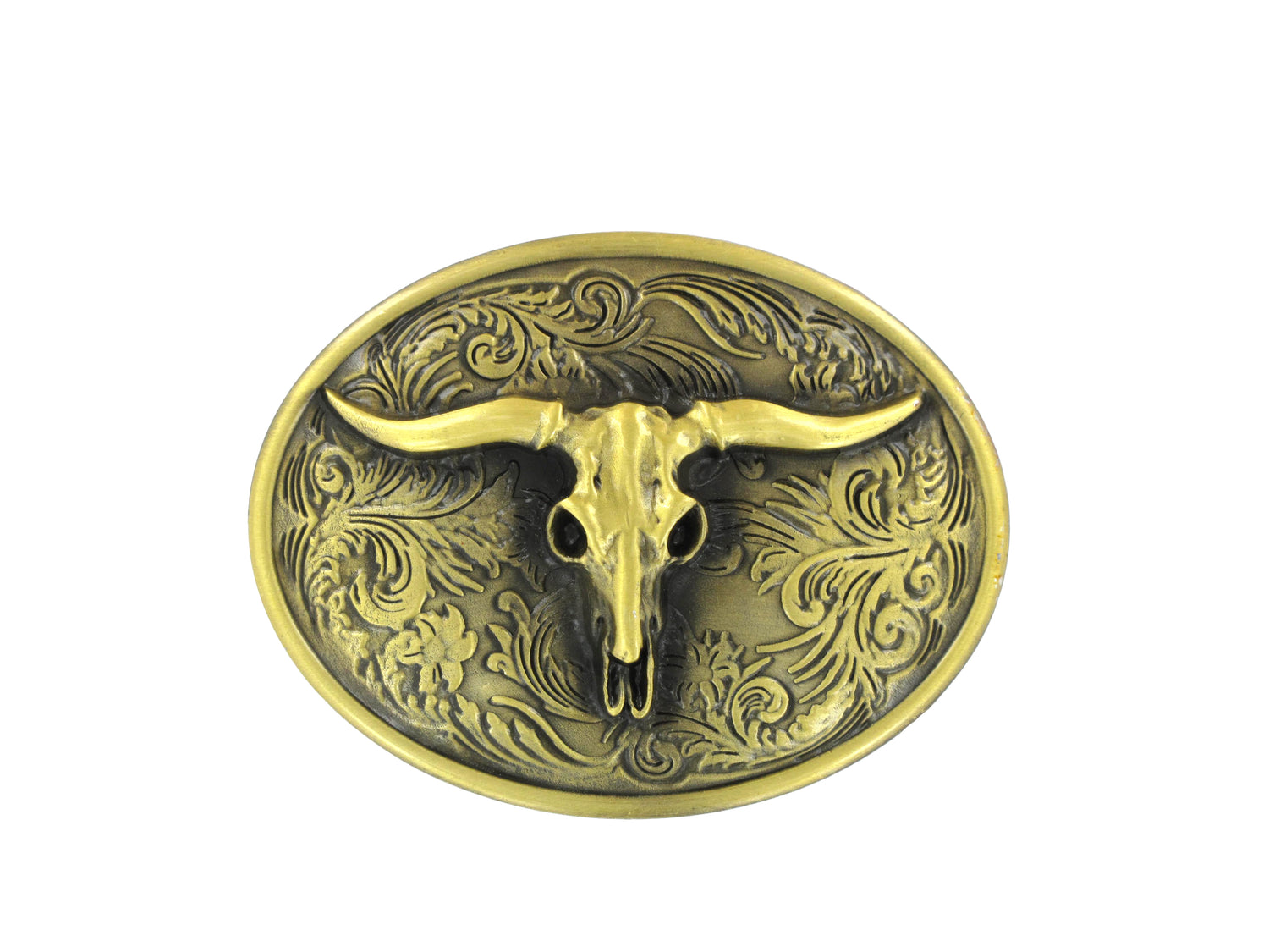 Belt Buckle with Bull Skull