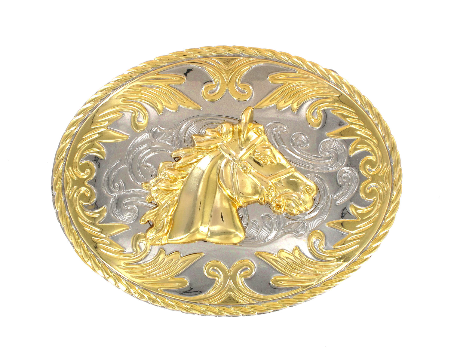 Large Trophy Buckle with Horse Head