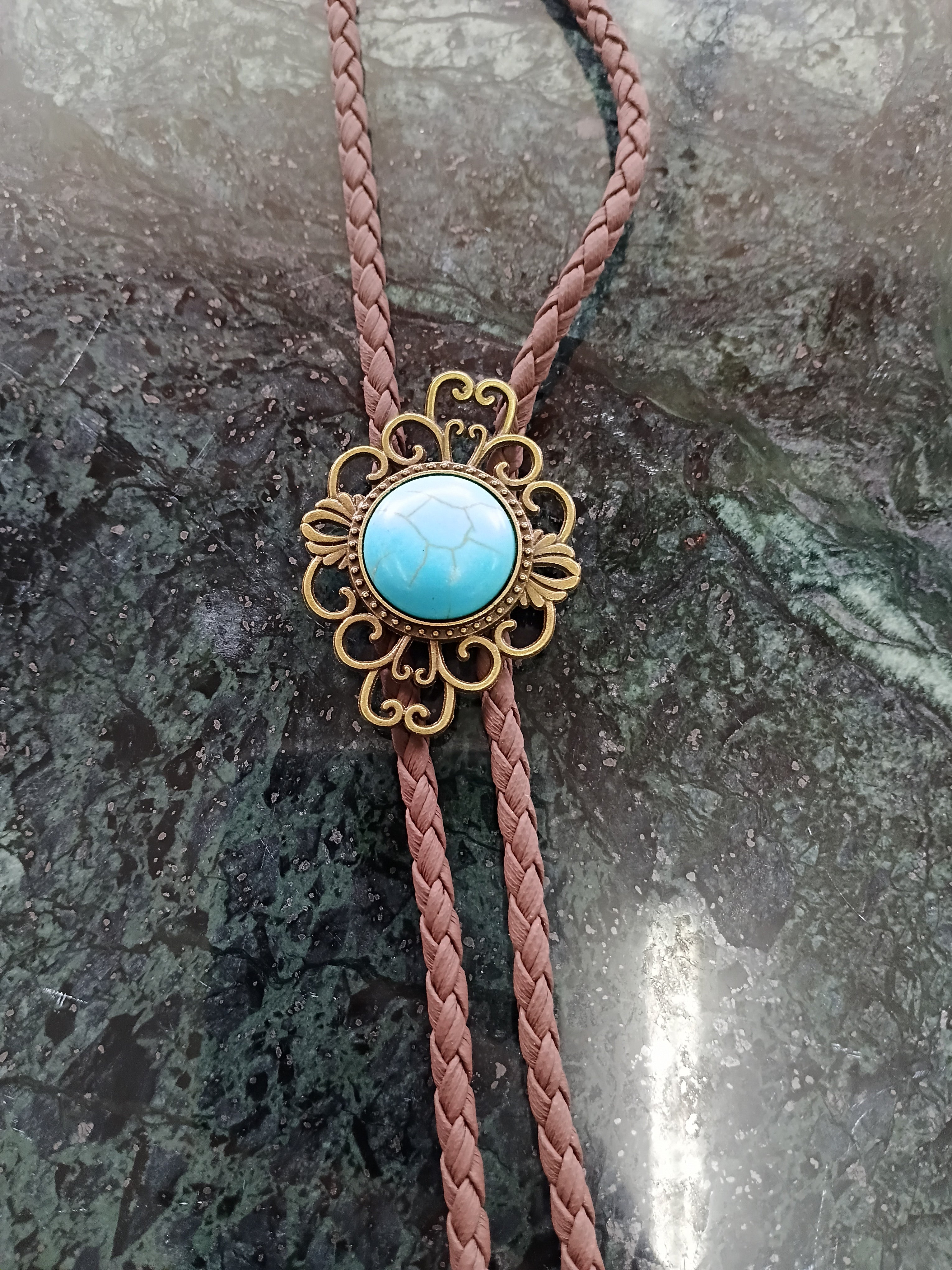 Cowgal Brown Cord Bolo Tie