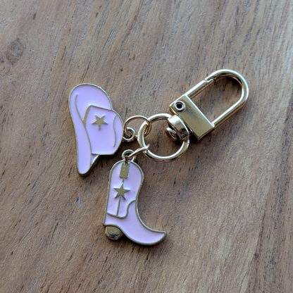 Cowgal Gifts Gowboy Hat &amp; Boots Keychain