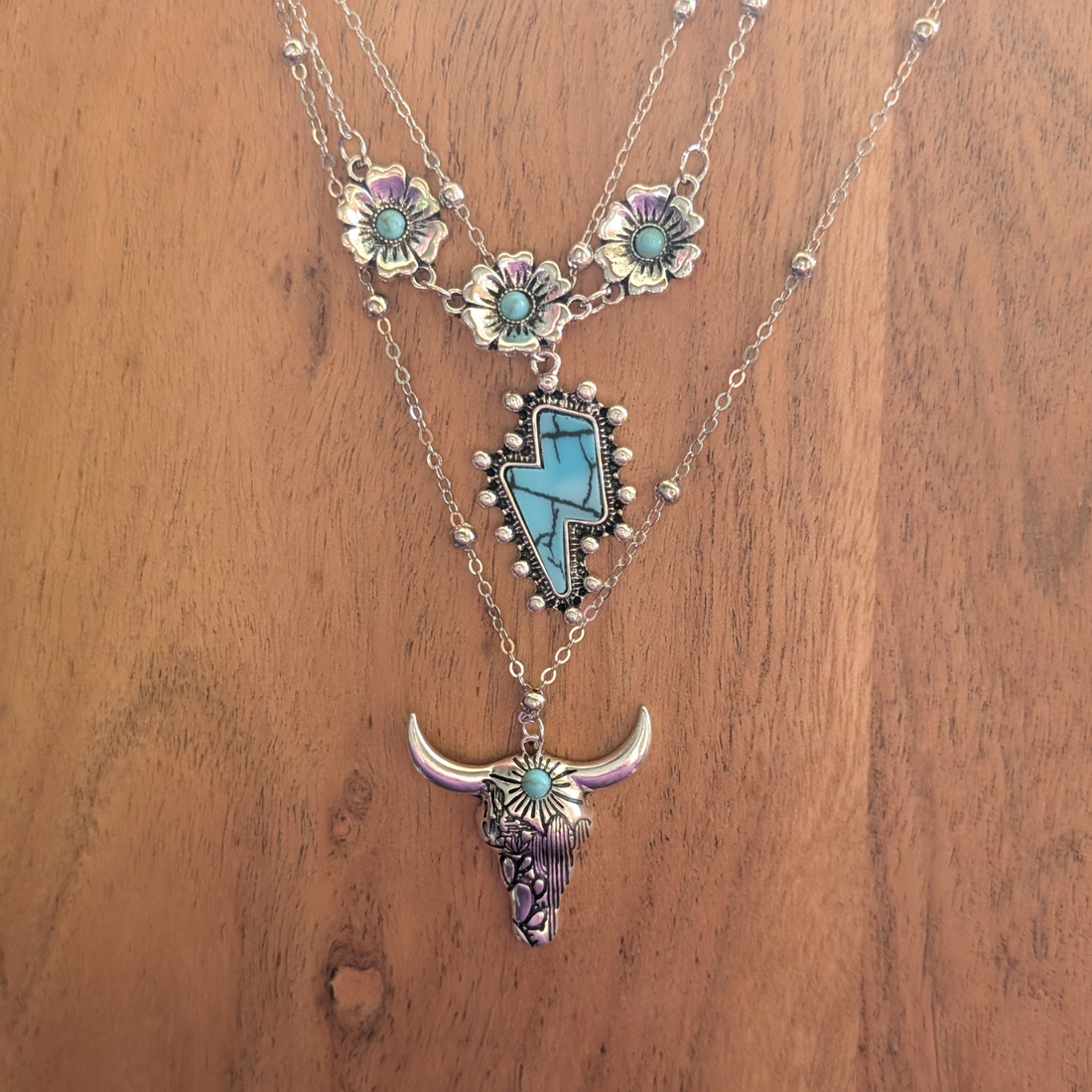 Cowgal Gifts Turquoise 3 Piece Necklace