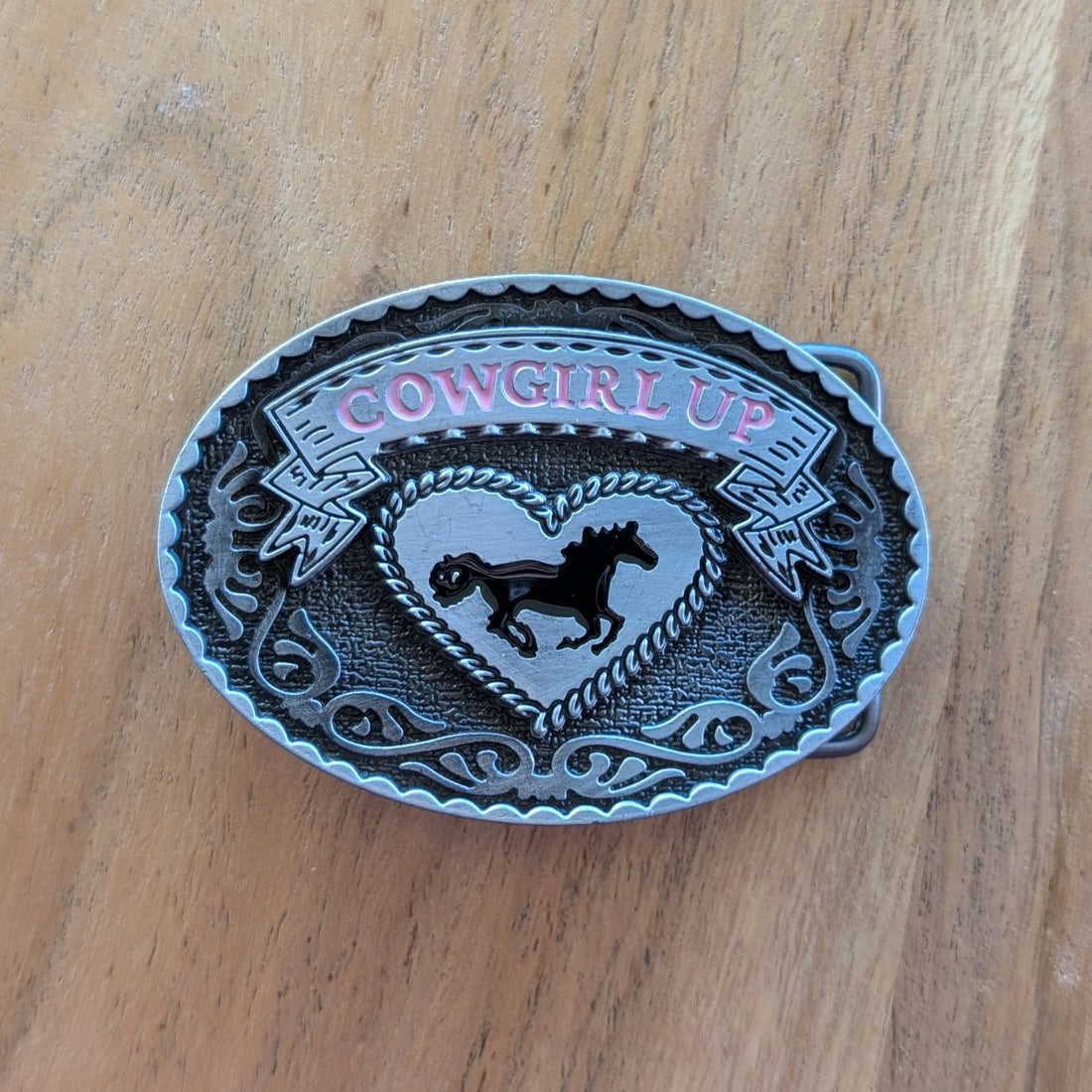Cowgal Gifts Cowgirl Up Oval Horse Buckle