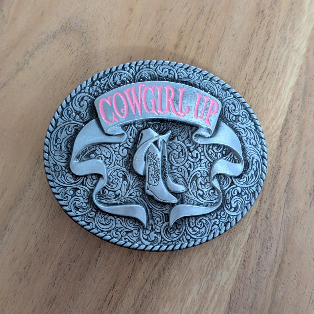 Cowgal Gifts Cowgirl Up Oval Boots Buckle