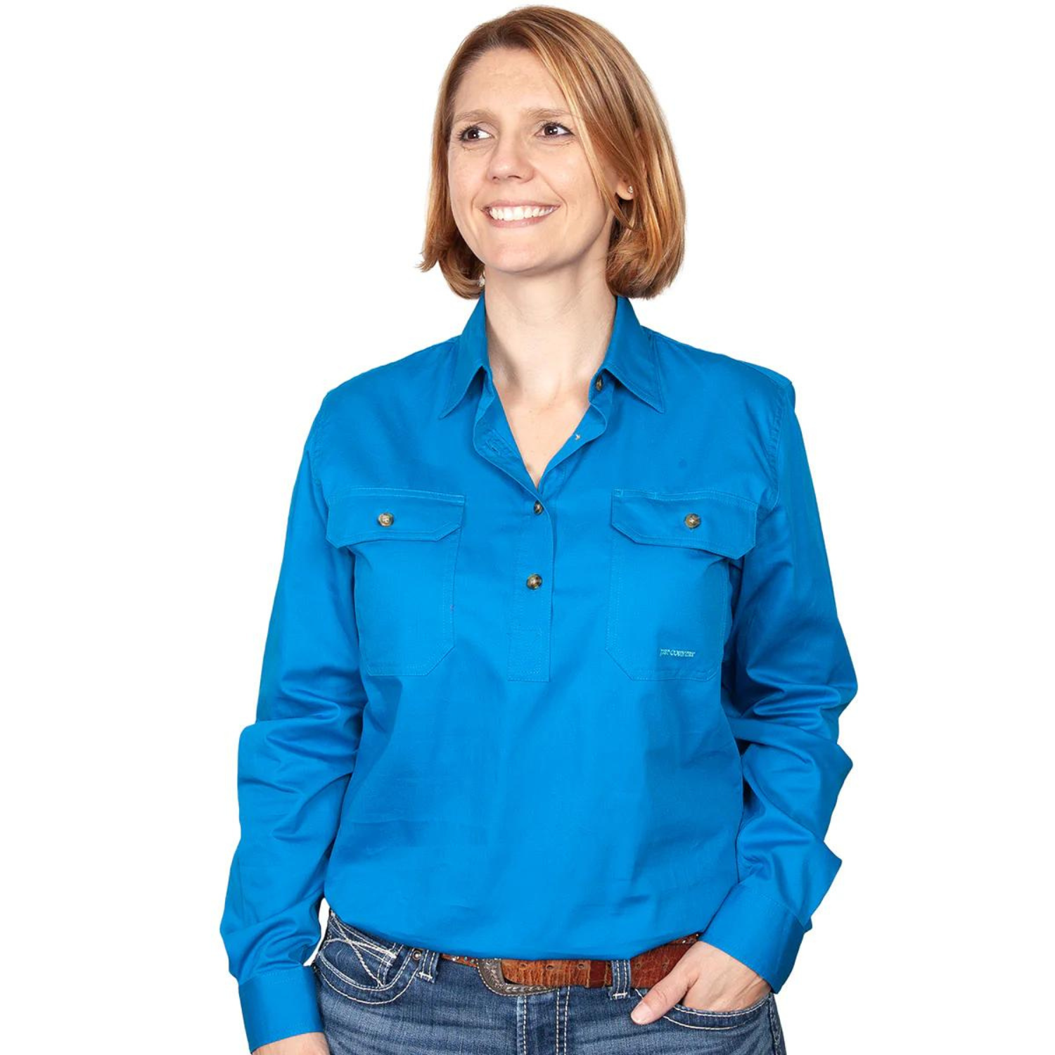 Just Country Womens Jahna Half Button Workshirt