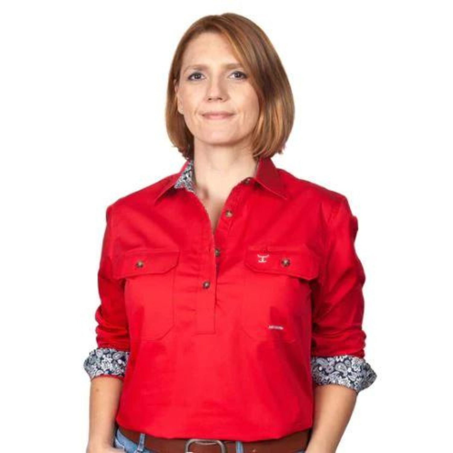 Just Country Womens Jahna Half Button Workshirt