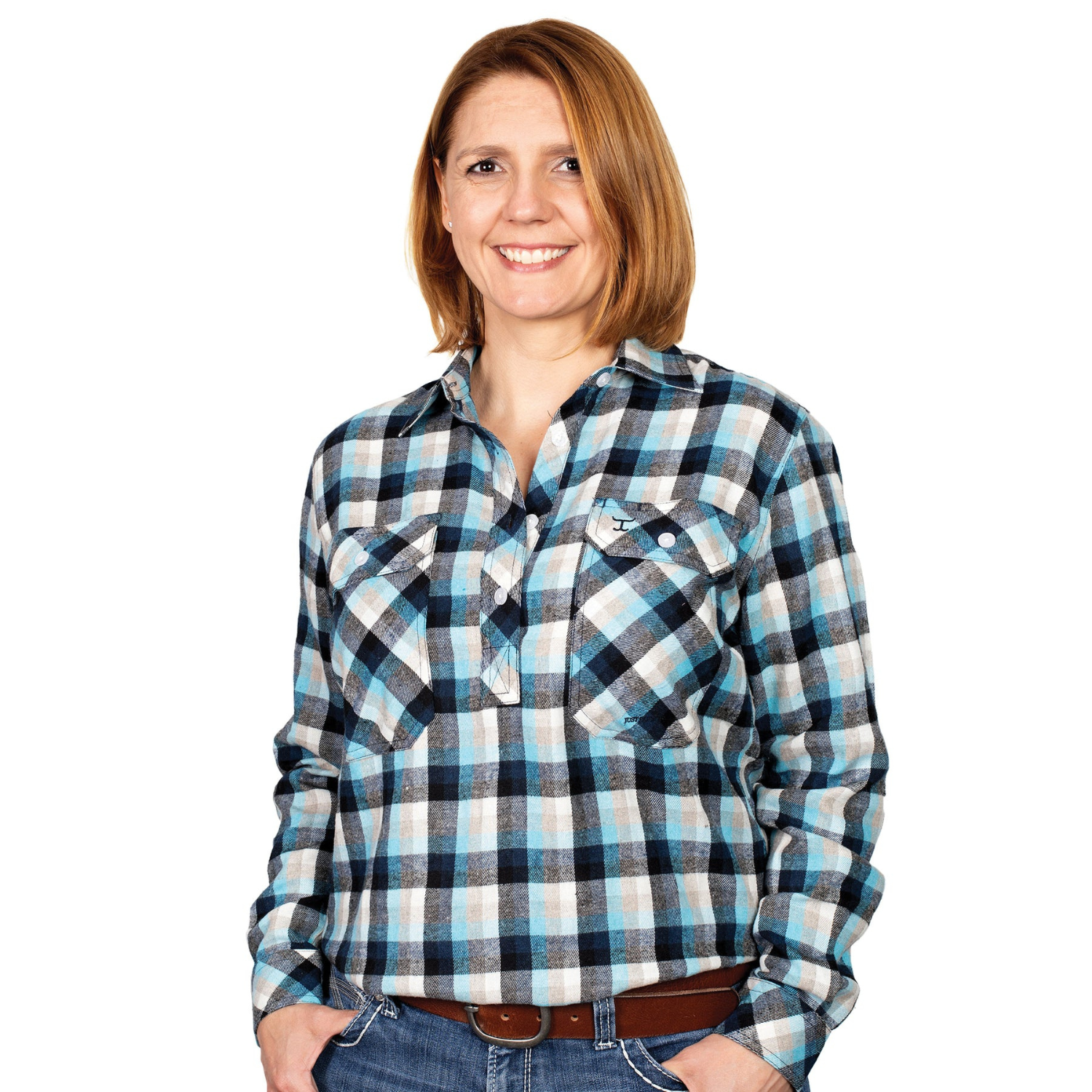 Just Country Womens Jahna Half Button Workshirt