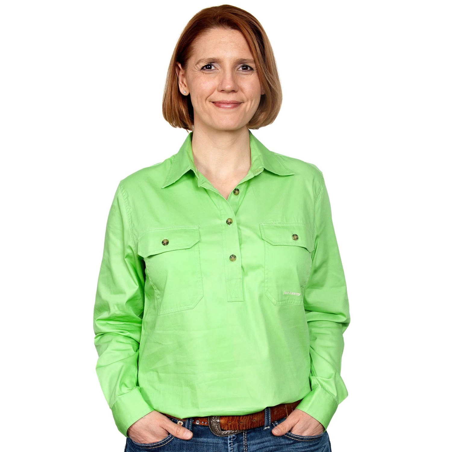 Just Country Womens Jahna Half Button Workshirt