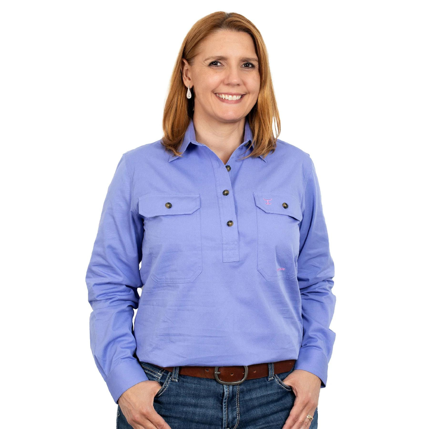 Just Country Womens Jahna Half Button Workshirt